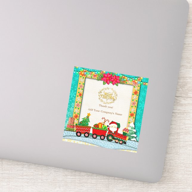 Santa Claus in Train with Gifts and Christmas Tree (Detail)