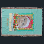 Santa Claus in Train with Gifts and Christmas Tree Throw Blanket<br><div class="desc">With our enchanting design featuring Santa Claus in a train laden with gifts and a beautifully decorated Christmas tree. Whether you're crafting a warm and inviting holiday greeting card, an elegant and festive invitation, or a charming photo frame for your memories, this design will add a touch of Christmas enchantment...</div>