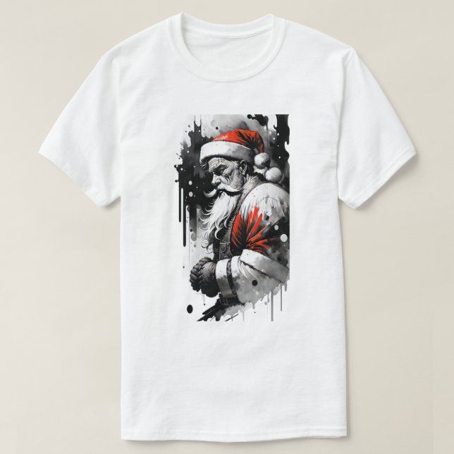 Santa Claus Ink Splatter T-Shirt (Design Front)