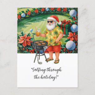 Santa Claus is celebrating Christmas in July  Holiday Postcard