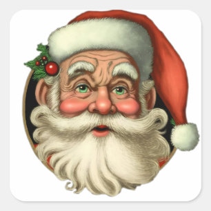Santa Claus is Coming to Smile Ceramic Ball Christ Square Sticker