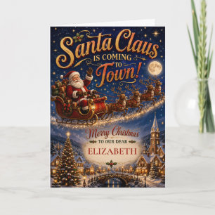 Santa Claus Is Coming to Town Card