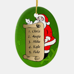 Santa Claus Is Coming to Town Christmas Ceramic Tree Decoration