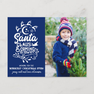 Santa Claus is Coming to Town Photo Christmas Holiday Postcard