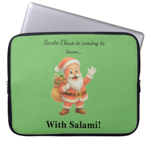 Santa Claus is coming to town.. With Salami! Laptop Sleeve