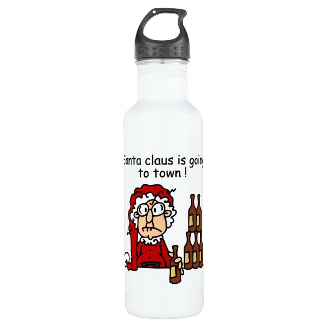 Santa Claus is Going to Town 710 Ml Water Bottle (Front)