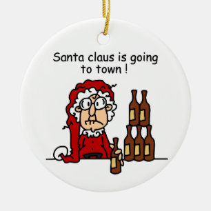 Santa Claus is Going to Town Ceramic Tree Decoration