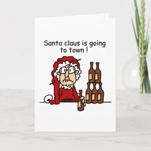 Santa Claus is Going to Town Holiday Card