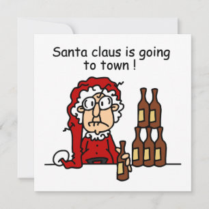 Santa Claus is Going to Town Holiday Card