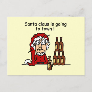 Santa Claus is Going to Town Holiday Postcard