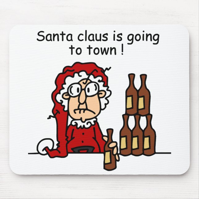 Santa Claus is Going to Town Mouse Pad (Front)