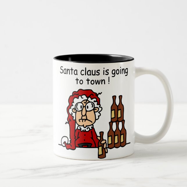Santa Claus is Going to Town Two-Tone Coffee Mug (Right)