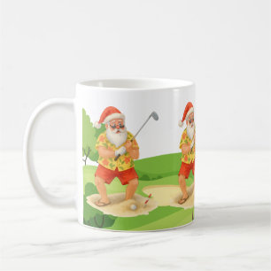 Santa Claus is golfing Christmas in July Coffee Mug