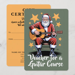 Santa Claus is playing a acoustic guitar 3 Voucher