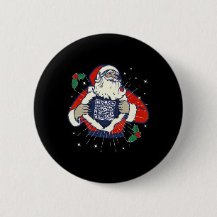 Santa Claus Is Trump Fan Code Qr Trump Dance Funny 6 Cm Round Badge