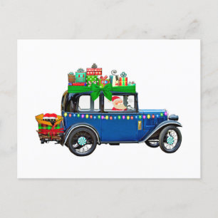 Santa Claus Jalopy Postcard