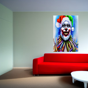 Santa Claus Joker   AI Art Poster