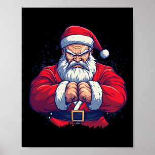 Santa Claus Karate - Japan Martial Arts Christmas Poster