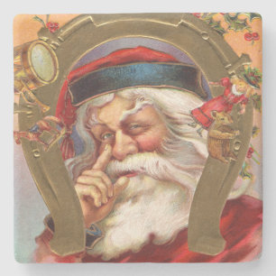 Santa Claus Knows Christmas Stone Coaster