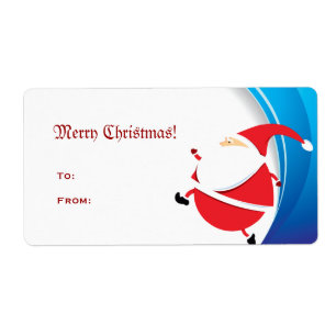 Santa Claus Label Merry Christmas