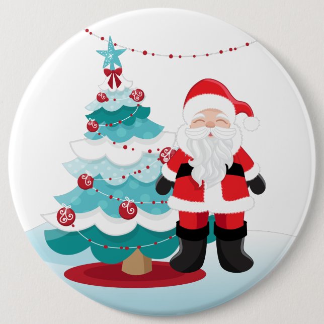 Santa Claus Large  6 Cm Round Badge (Front)