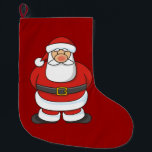 Santa Claus Large Christmas Stocking<br><div class="desc">Cartoon illustration of a Santa Claus standing.</div>