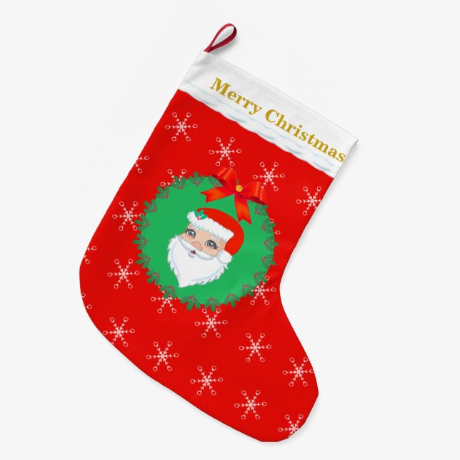 Santa Claus Large Christmas Stocking (Front (Hanging))