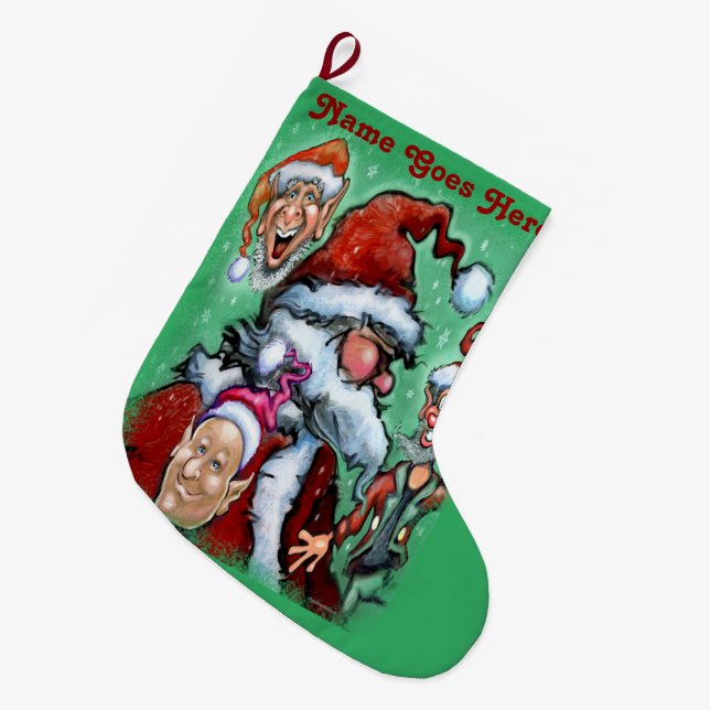 Santa Claus Large Christmas Stocking (Front (Hanging))