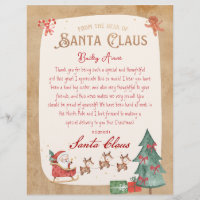Santa Claus Letter from Santa Sled Printable