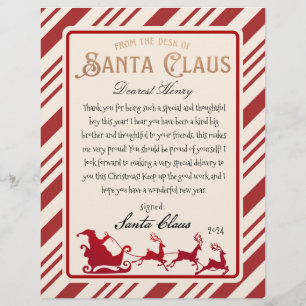 Santa Claus Letter Full Sled Printable