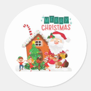 Santa Claus letterhead Classic Round Sticker