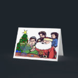 Santa Claus Lighting The Menorah - Xmas Chanukah Holiday Card<br><div class="desc">Merry Chrismanukah Greeting Card With Santa Claus On The Front Lighting The Menorah</div>
