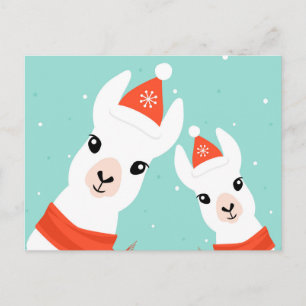Santa Claus Llamas Postcard