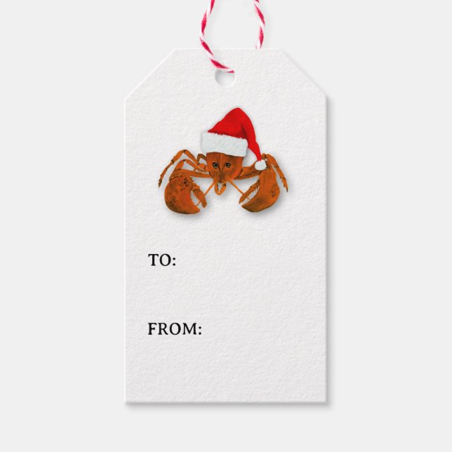 Santa Claus Lobster Gift Tag (Front)