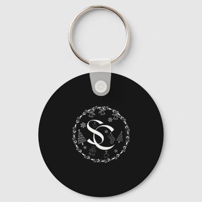 Santa Claus Logo Design  Key Ring (Front)