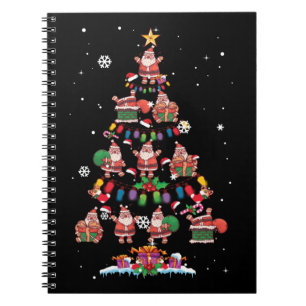 Santa Claus Lovers Xmas Christmas Tree Notebook