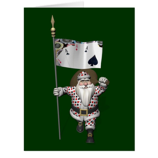 Santa Claus Loves Playing  Poker (Front)