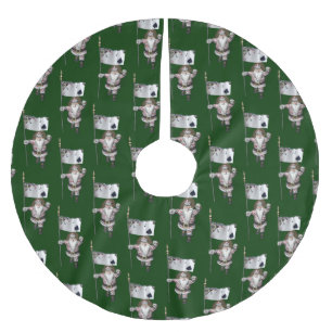 Santa Claus Loves Playing  Poker Brushed Polyester Tree Skirt