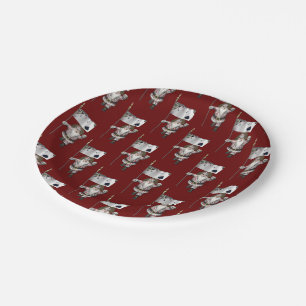 Santa Claus Loves Playing Poker Paper Plate