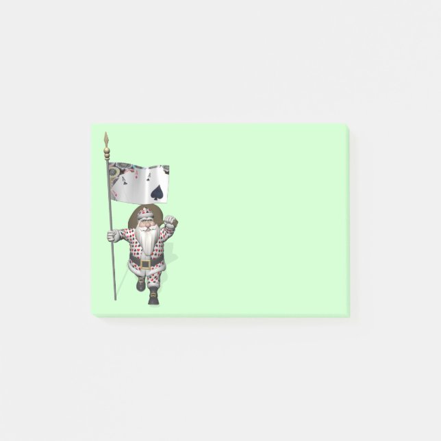 Santa Claus Loves Playing  Poker Post-it Notes (Front)
