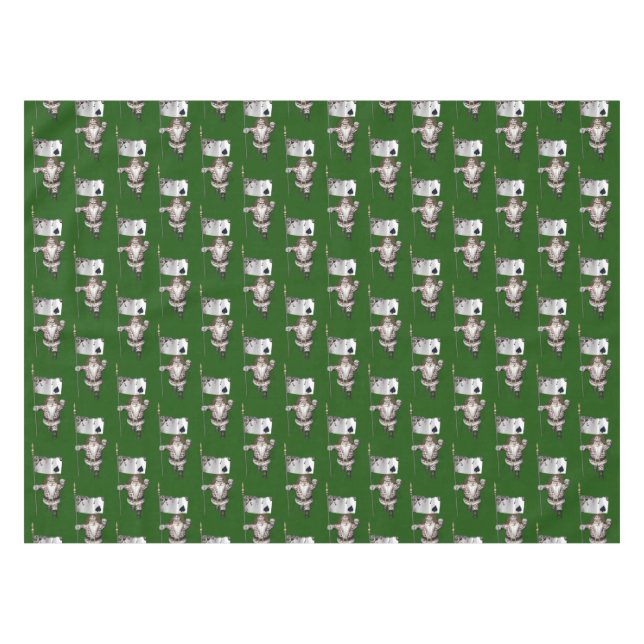 Santa Claus Loves Playing  Poker Tablecloth (Front (Horizontal))