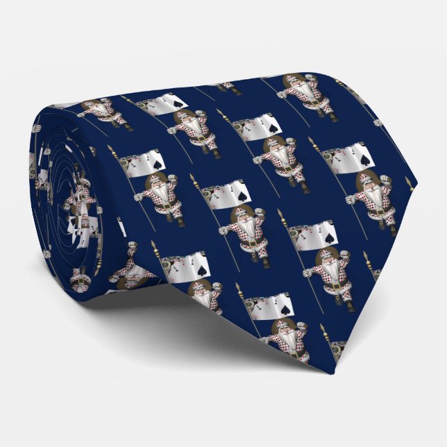 Santa Claus Loves Playing  Poker Tie (Rolled)