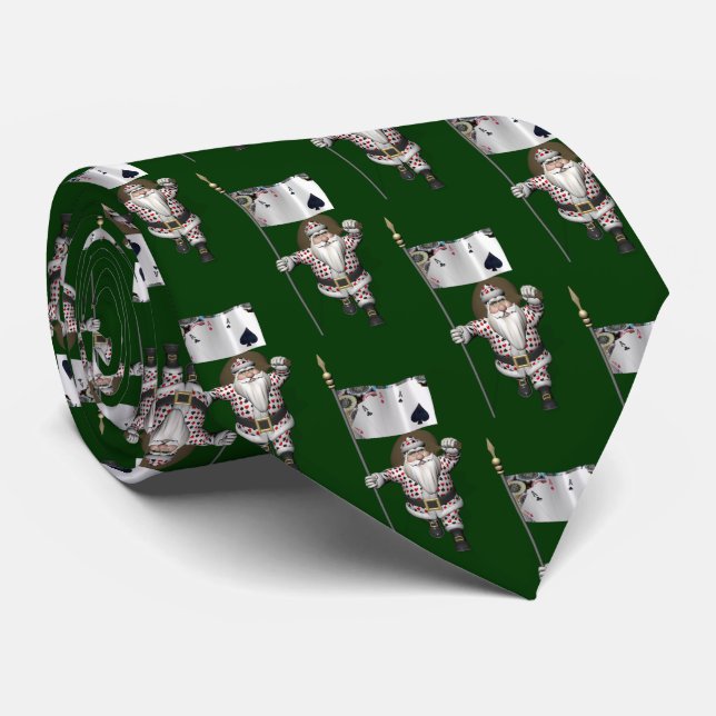 Santa Claus Loves Playing  Poker Tie (Rolled)