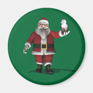 Santa Claus Loves Snowy Owl Magnet
