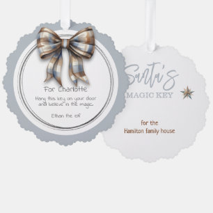 Santa Claus Magic Key Tag (add your own key) Tree Decoration Card