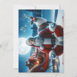 Santa Claus Meditating Before His Busy Journey Holiday Card