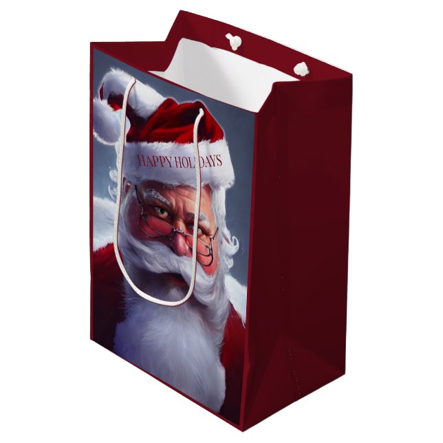 Santa Claus Medium Gift Bag (Front Angled)