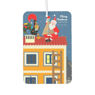 Santa Claus meets the Portuguese Rooster Car Air Freshener