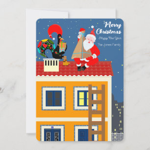 Santa Claus meets the Portuguese Rooster Card