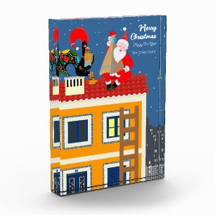 Santa Claus meets the Portuguese Rooster Photo Block